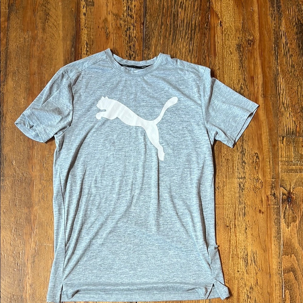 Puma Gray Short Sleeve Tee with White Logo